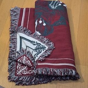 The Greenbrier Luxury Hotel Blanket Decorative Tassel 100% Cotton 49" X 73"